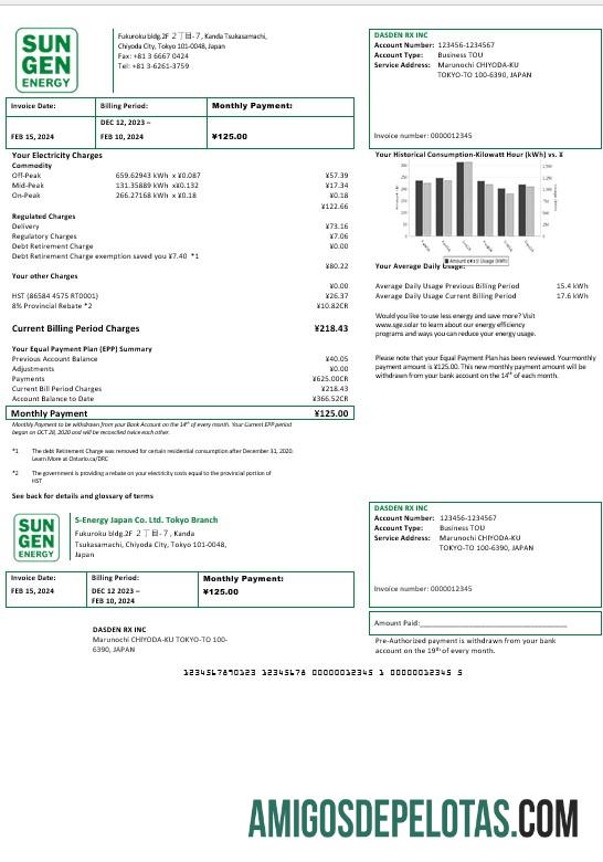 Japan S Energy Japan Co. Filial de Tóquio modelo